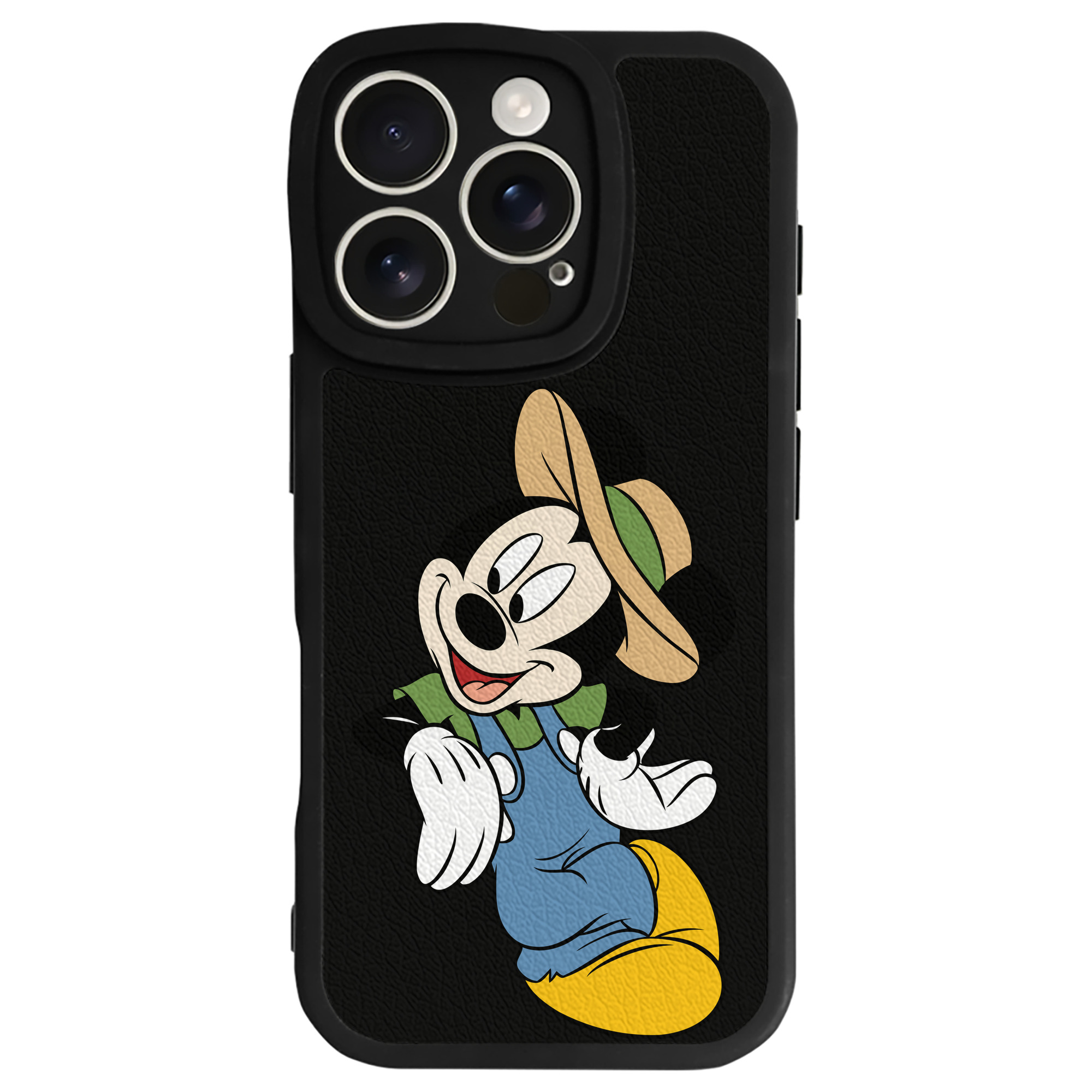 （画像用） ミッキーマウス Mickey Mouse 【iPhone 16シリーズ対応】シリコンスマホケース（レザー調） 材質：シリコン